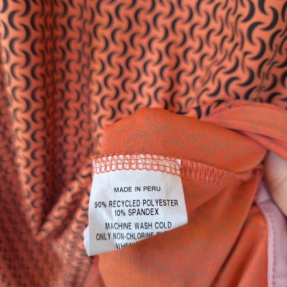 Greyson Mens Polo Golf Shirt Coral Moonshine Geometric Collared Size XL - Picture 6 of 8